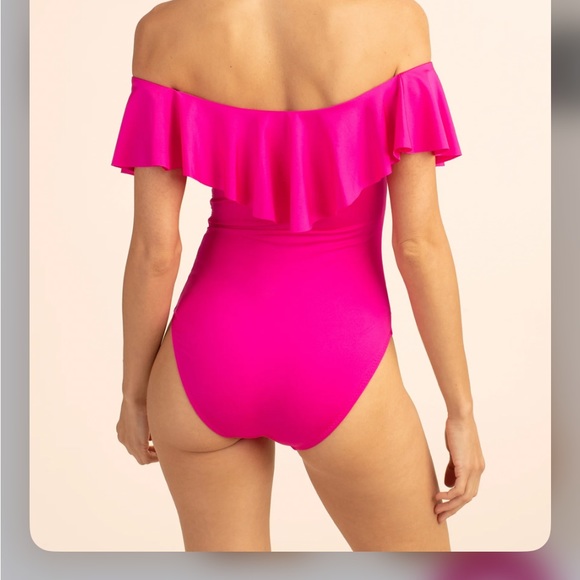 TRINA TURK MANACO OFF-THE-SHOULDER💕1 PIECE SWIMSUIT💕💕💕PINK - Picture 2 of 9